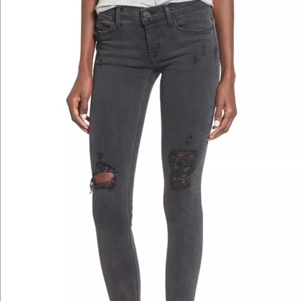 Hudson krista super skinny dark grey jeans!